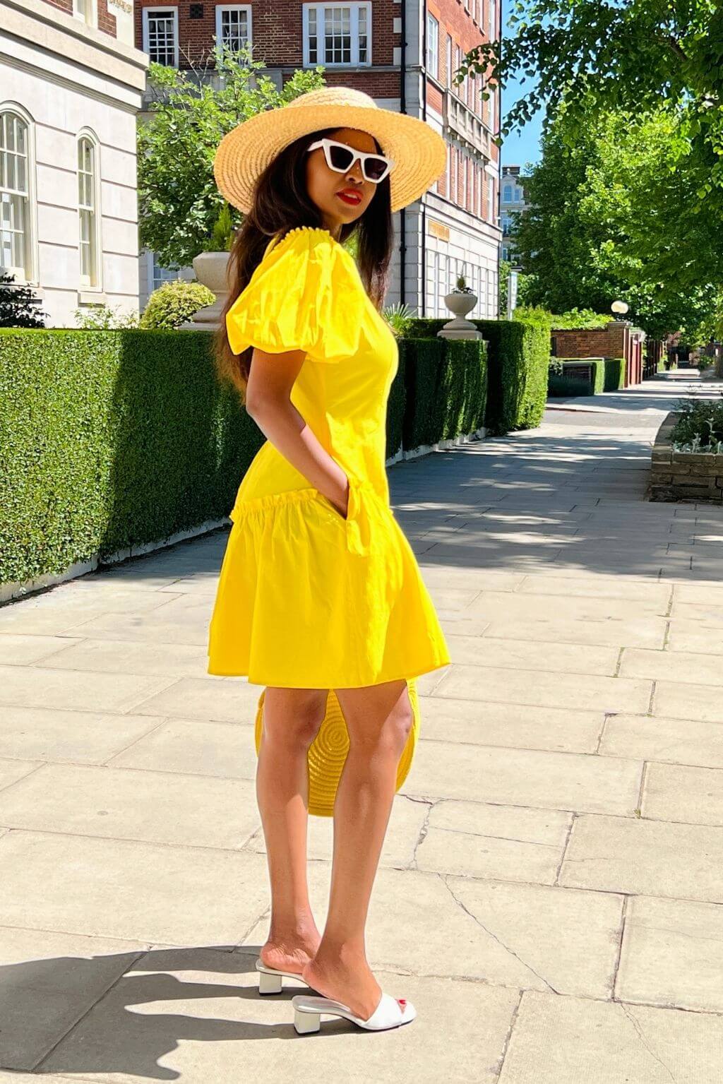 Bright Yellow Poplin Dress